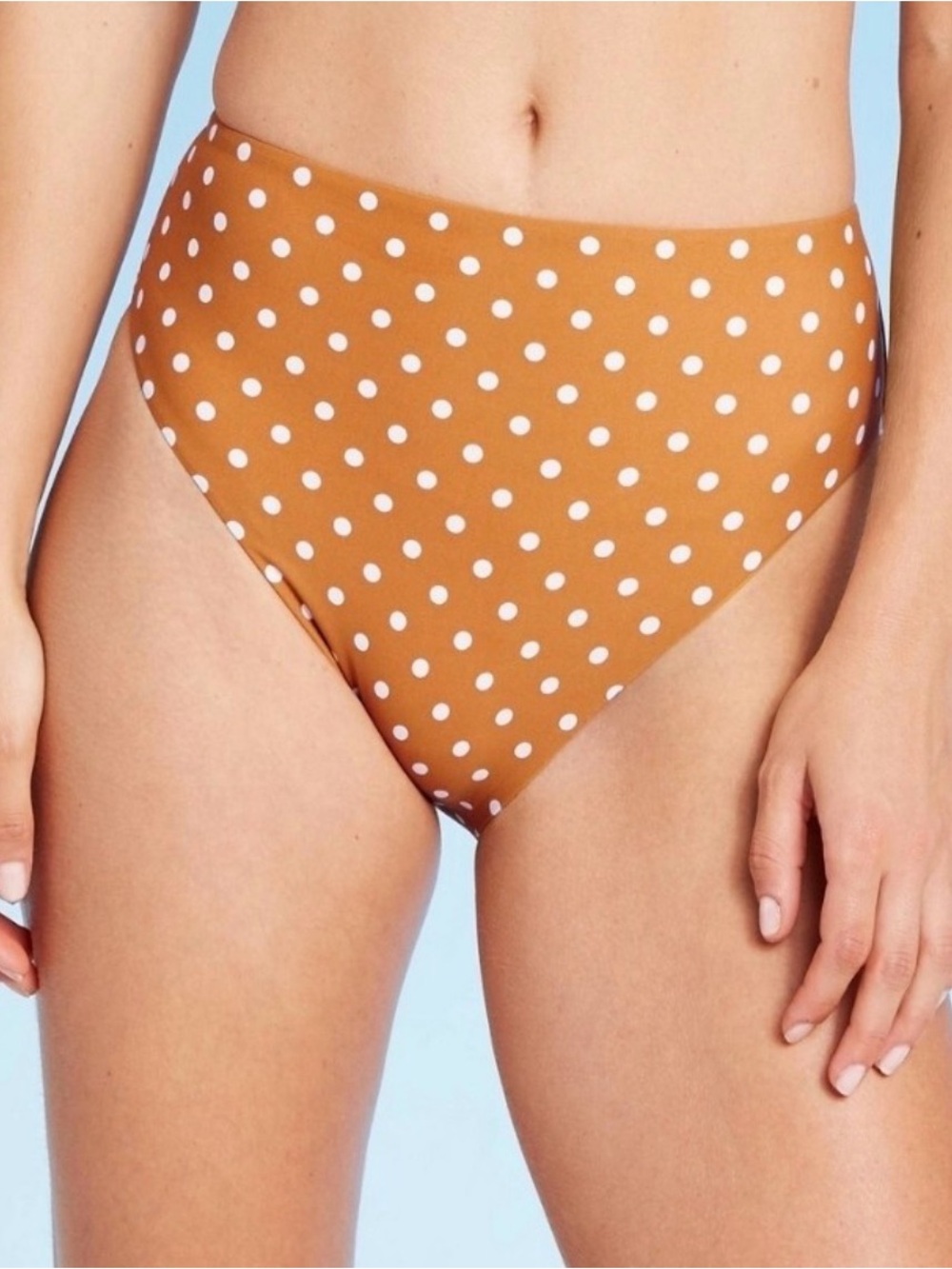 Target 💛 Women's High-Waist Yellow Polka Dot Bikini Bottoms